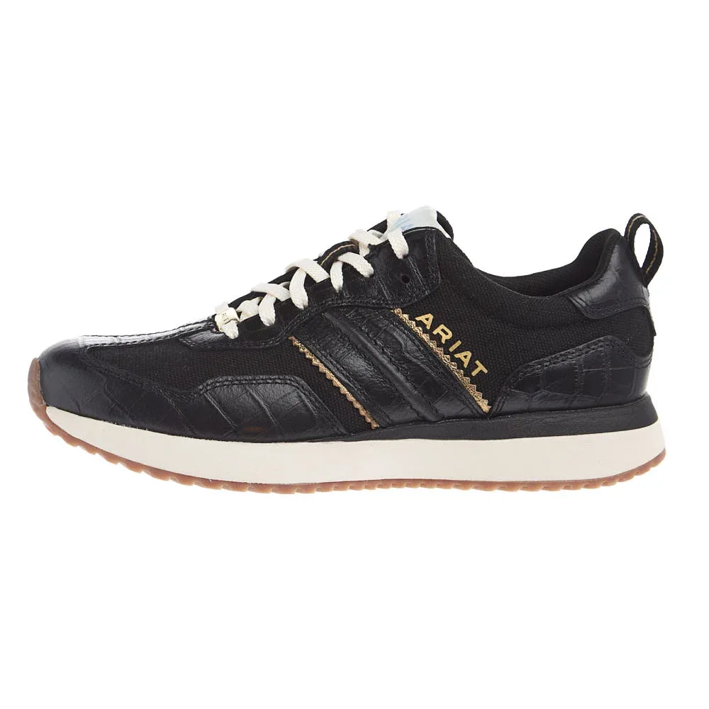 Ariat Women's Black Lux Caviar Croc Print Ranch Runner - Image 2