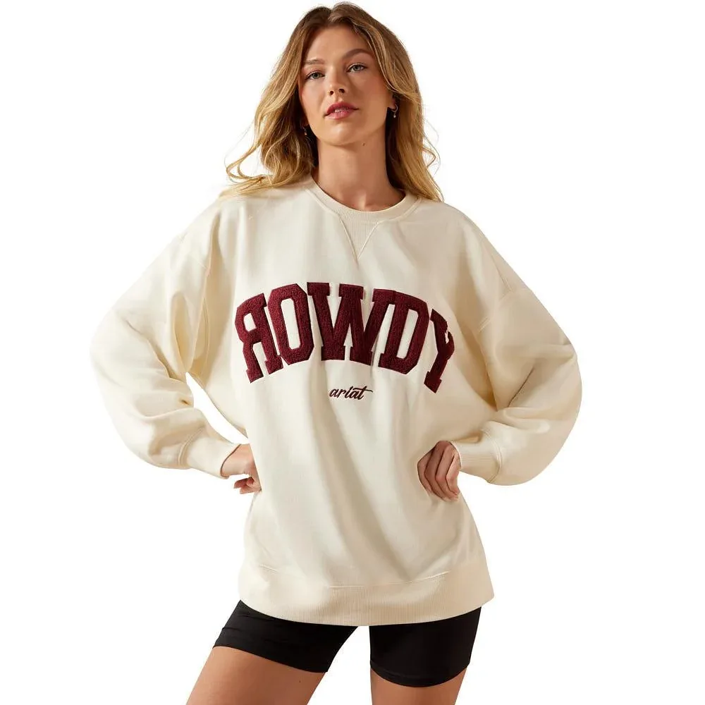 Ariat Women's Cream & Maroon Collegiate Sweatshirt