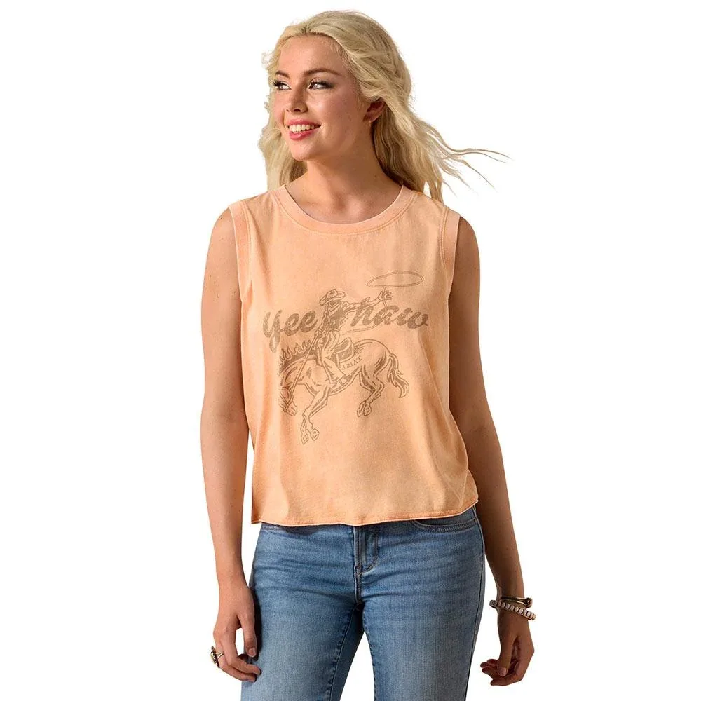 Ariat Women's Orange Chiffon Wild Roper Tank