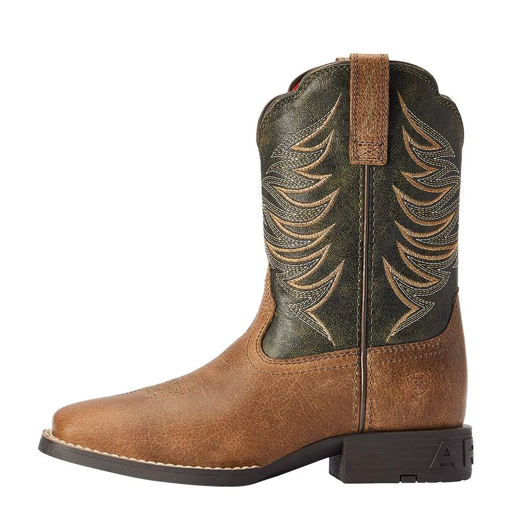 Ariat Youth Distressed Brown Alfalfa Firecatcher Cowboy Boot - Image 2