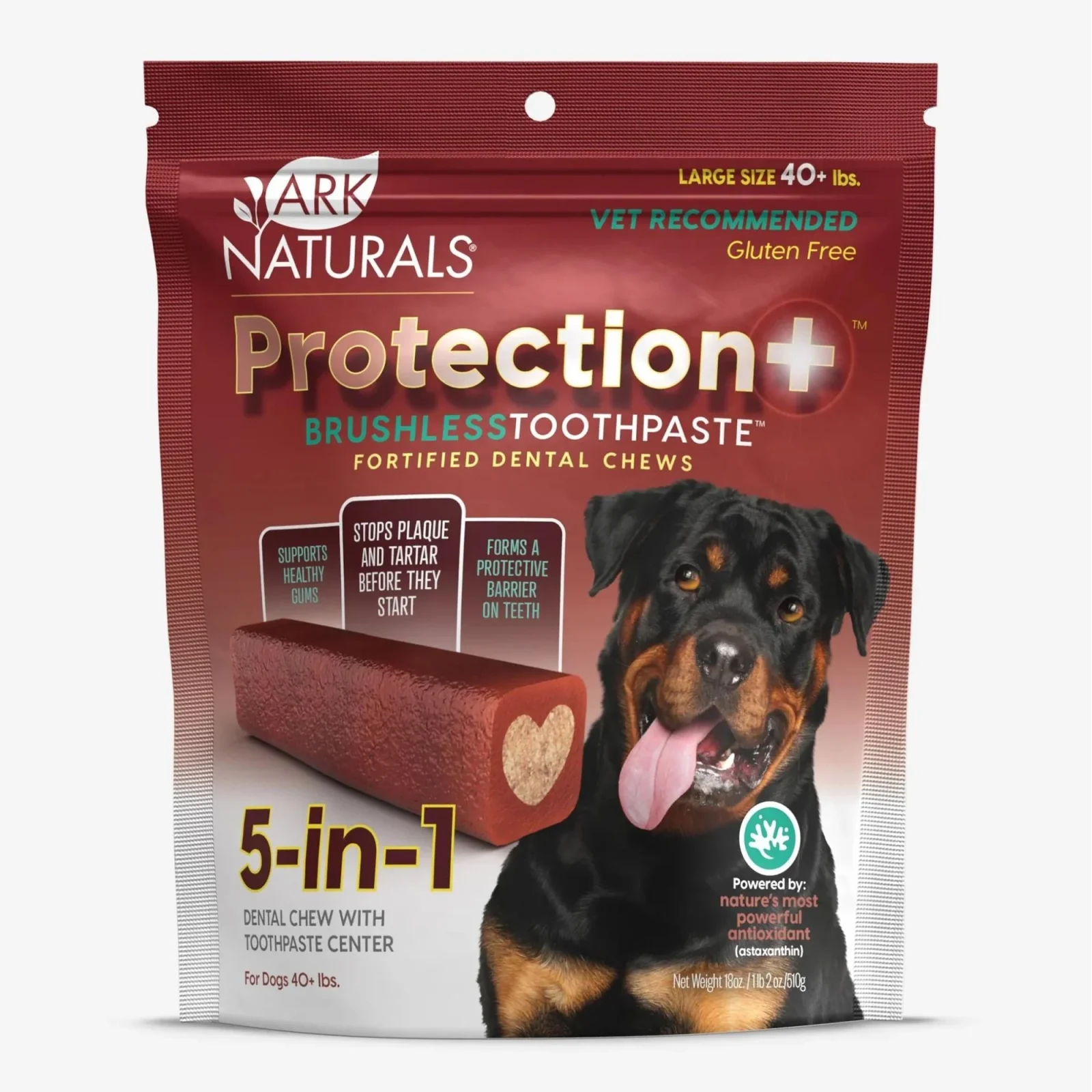 Ark Naturals Protection+ Toothpaste 5 In1 1Lb 2oz. Bag Large Chews