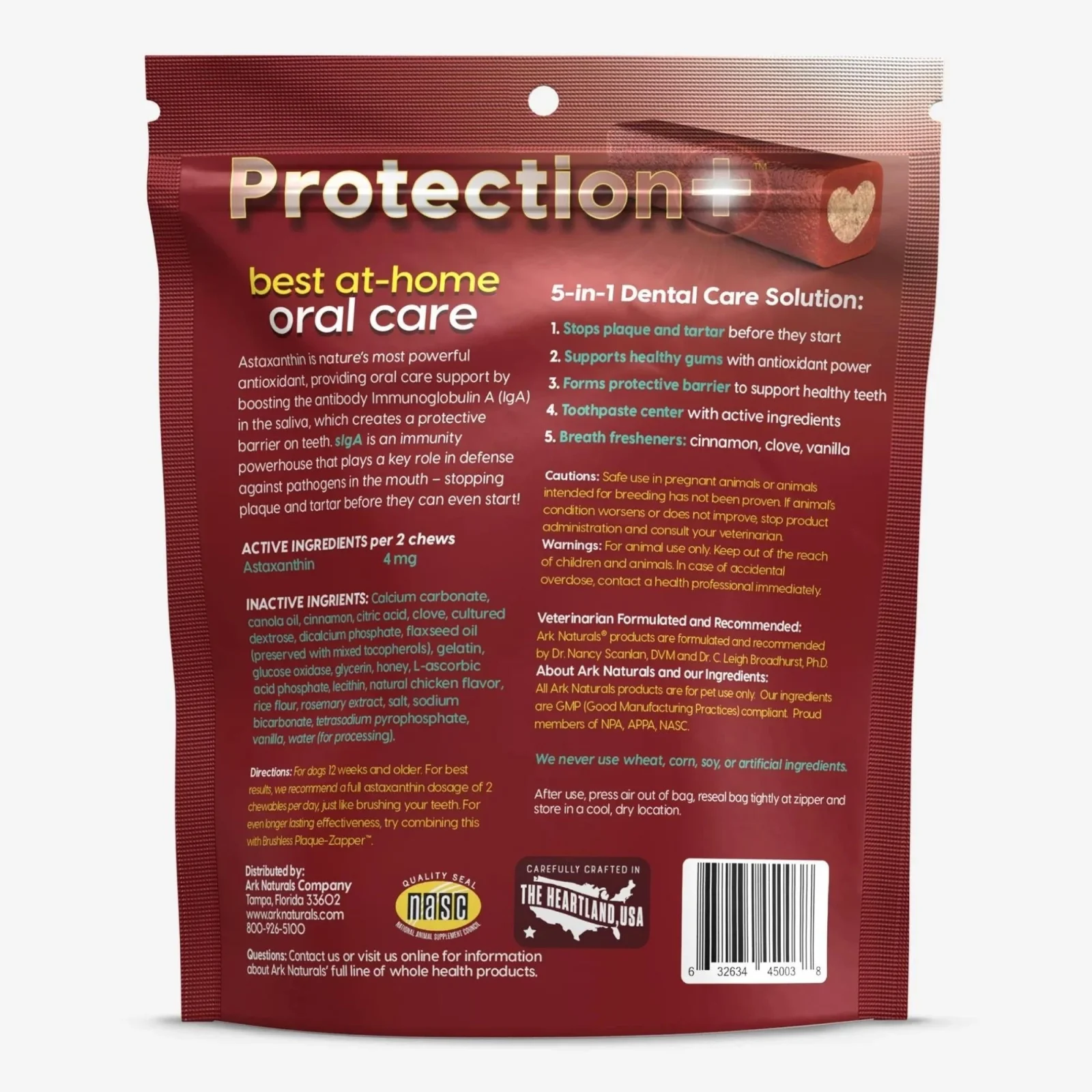Ark Naturals Protection+ Toothpaste 5 In1 1Lb 2oz. Bag Large Chews - Image 2