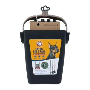 Arm & Hammer Dog Pooper Scooper, Swivel Bin & Rake for Dog Waste, 2 Heavy Duty Waste Bags Included