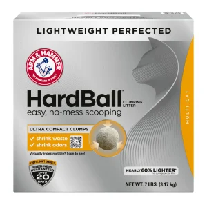 Arm & Hammer Hardball Lightweight Cat Litter, Clumping, No-Mess Scooping, Multi-Cat