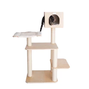 Armarkat 50-in Premium Scots Pine Real Wood Condo & Cat Tree, Tan