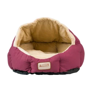 Armarkat Burgundy & Beige Cave Cat Bed