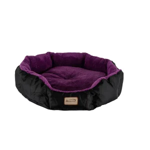 Armarkat Large Purple and Black Soft Cat Bed 23.5Lx23.5W