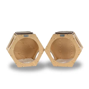 Armarkat Real Wood Wall Series Set of Two Natural Wood Wall Tree Additions, Natural cat house
