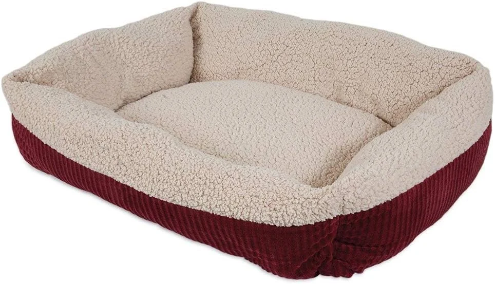 Aspen Self Warming Rectangular Dog Lounger Bed Barn Red/Cream 1ea/35In X 27 in, LG - Image 2