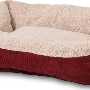 Aspen Self Warming Rectangular Dog Lounger Bed Barn Red/Cream 1ea/35In X 27 in, LG