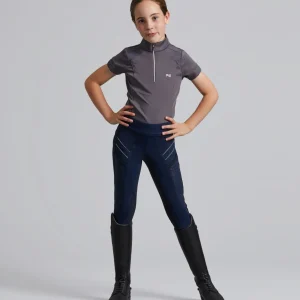 Astrid Girls Full Seat Gel Pull On Riding Tights Navy