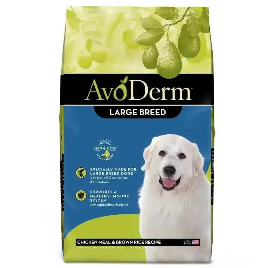 AvoDerm Natural Chicken Meal & Brown Rice Formula Large Breed Dry Dog Food 26 lb