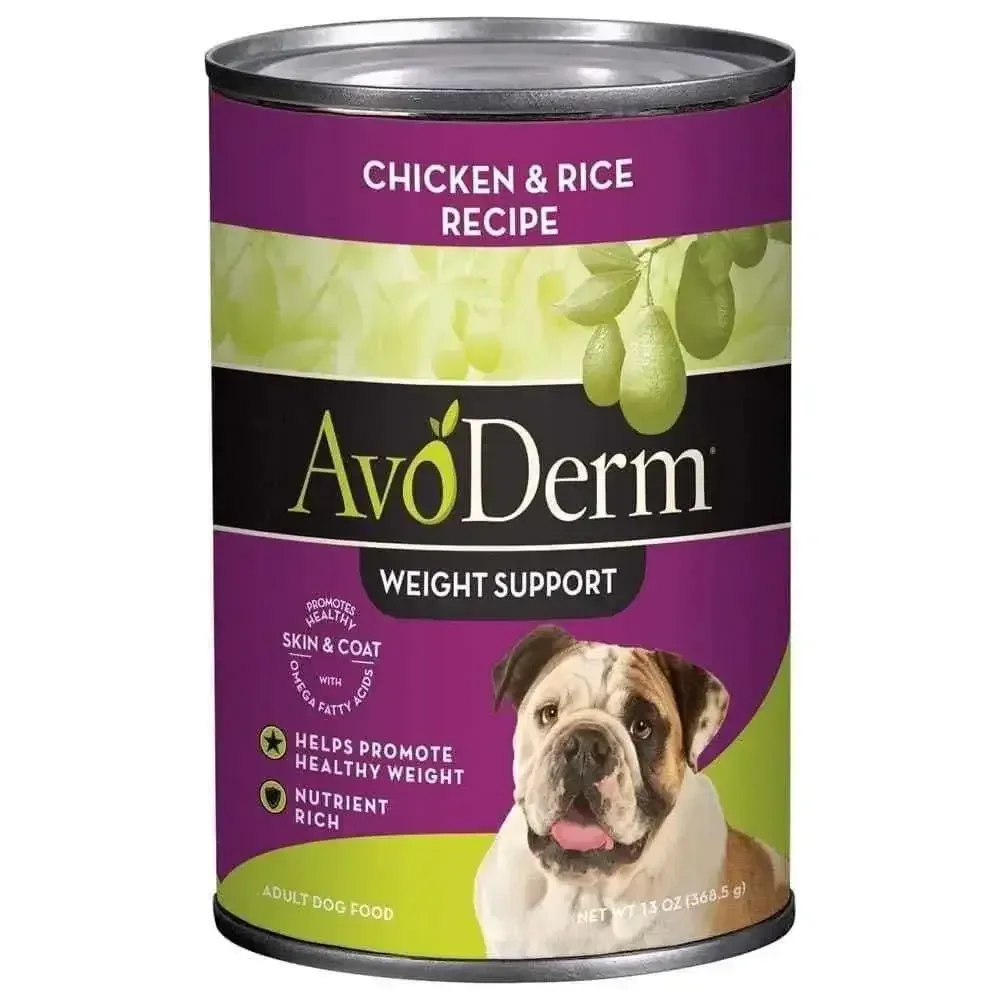 AvoDerm Natural Chicken & Rice Weight Control Canned Dog Food 12ea/13oz