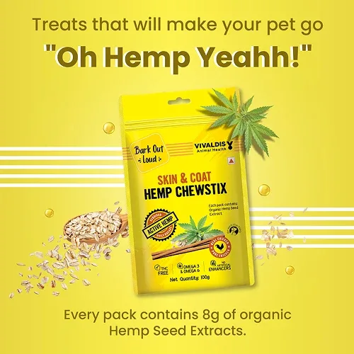 Bark Out Loud Skin & Coat Hemp Chew Stix for Dogs and Cats - Image 2