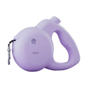 Barkly Lilac Retractable Dog Leash with Built-In 130 dB Safety Alarm & LED Strobe