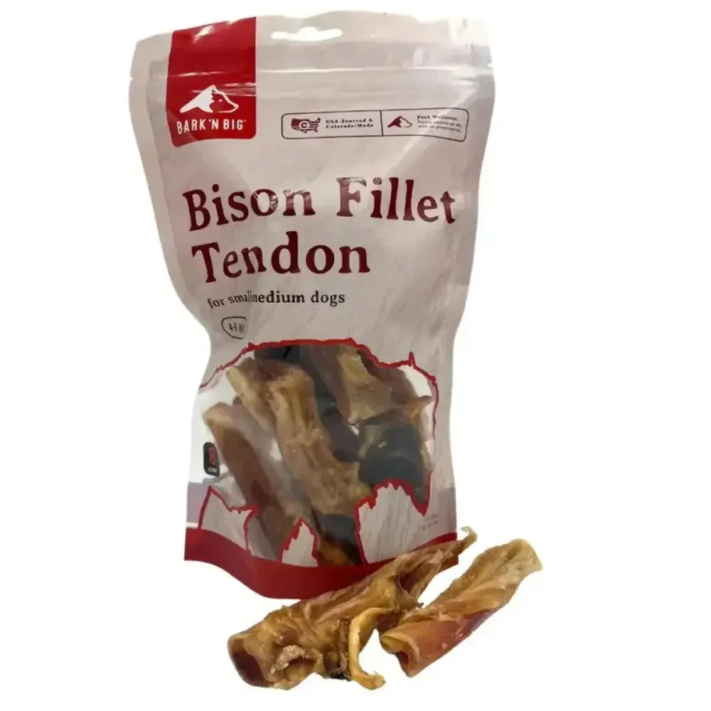 BarkNBig Bison Fillet Dog Treats - Healthy Tendon Treats for Dogs