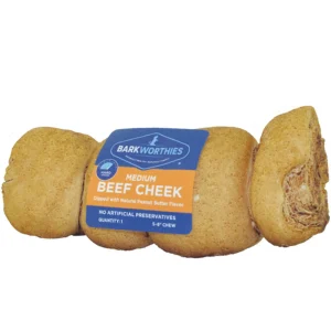 Barkworthies Beef Cheek Roll Dipped in Peanut Butter Dog Treat Large