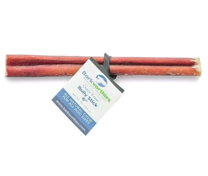 Barkworthies Bully Stick Odor Free 6in/75ct
