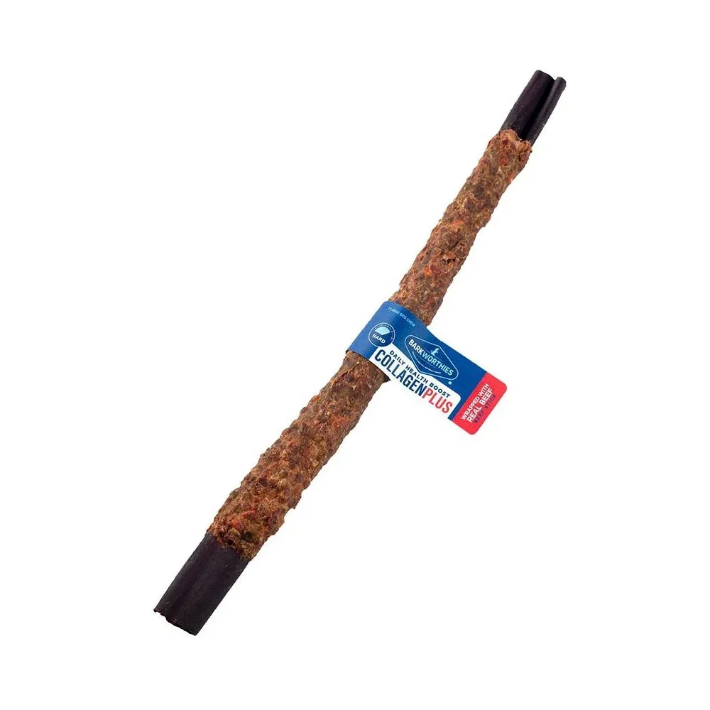 Barkworthies CollagenPlus Beef Stick Dog Treat 12in/25ct