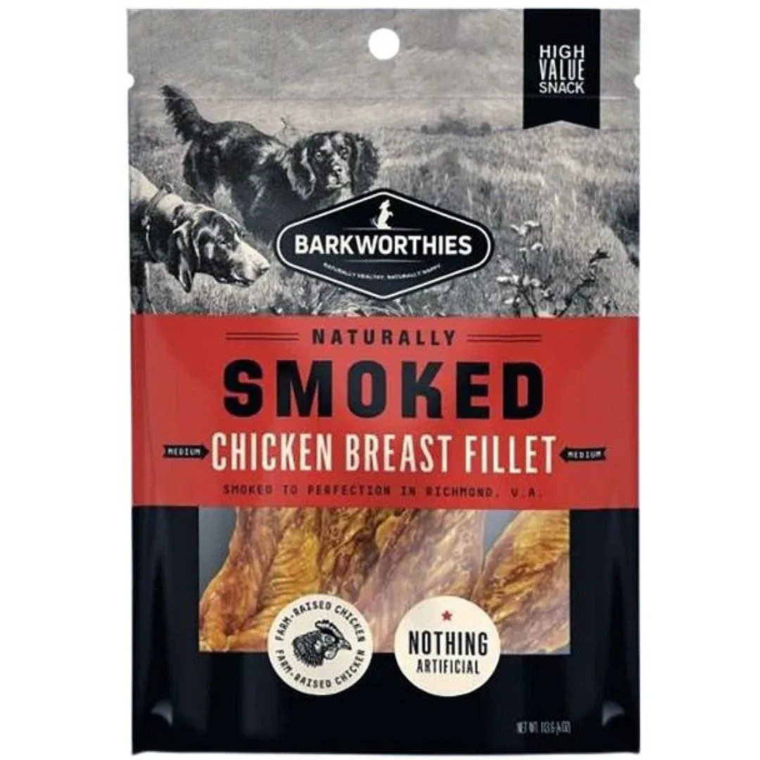 Barkworthies Smoked Chicken Breast Fillet Dog Treat Medum 4oz - Image 2