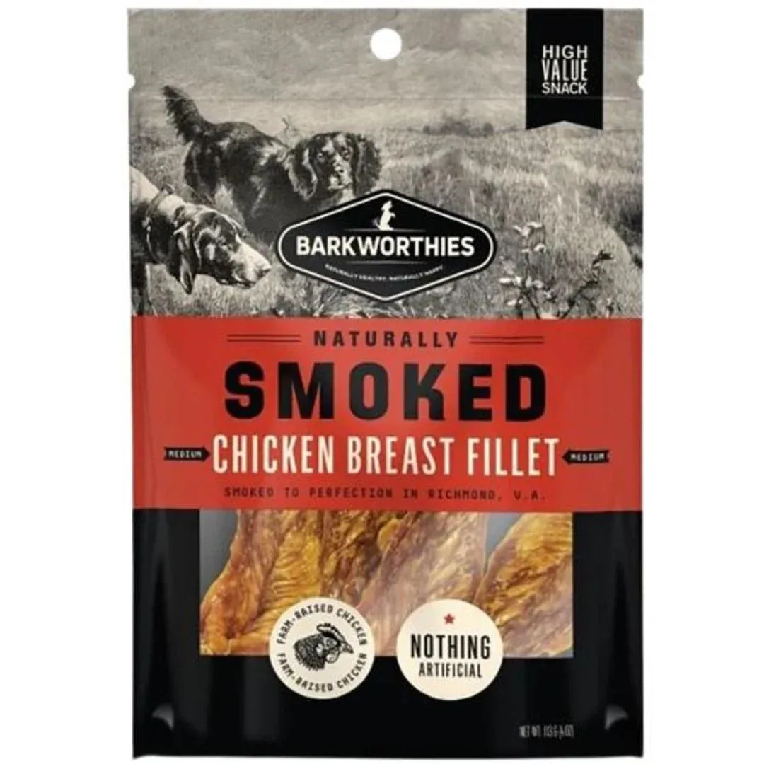 Barkworthies Smoked Chicken Breast Fillet Dog Treat Medum 4oz