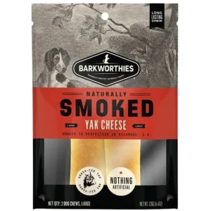 Barkworthies Smoked Yak Cheese Dog Treat Large 2ct