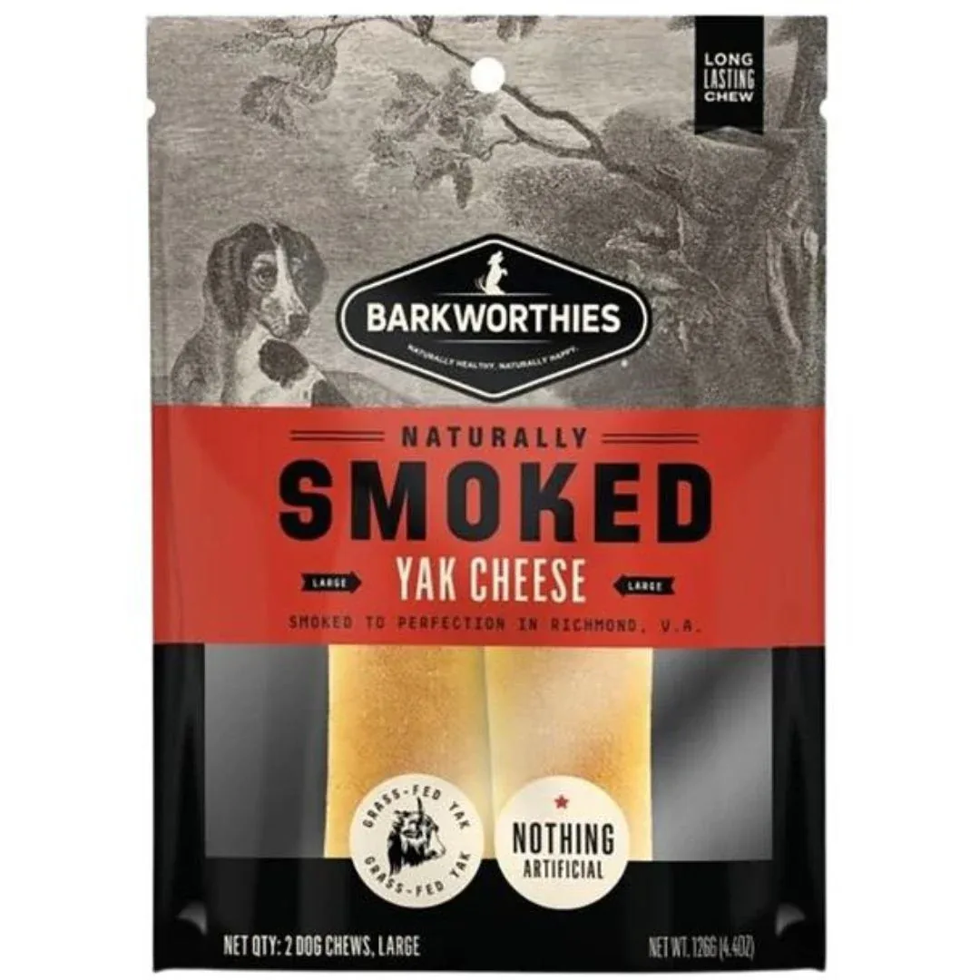 Barkworthies Smoked Yak Cheese Dog Treat Large 2ct