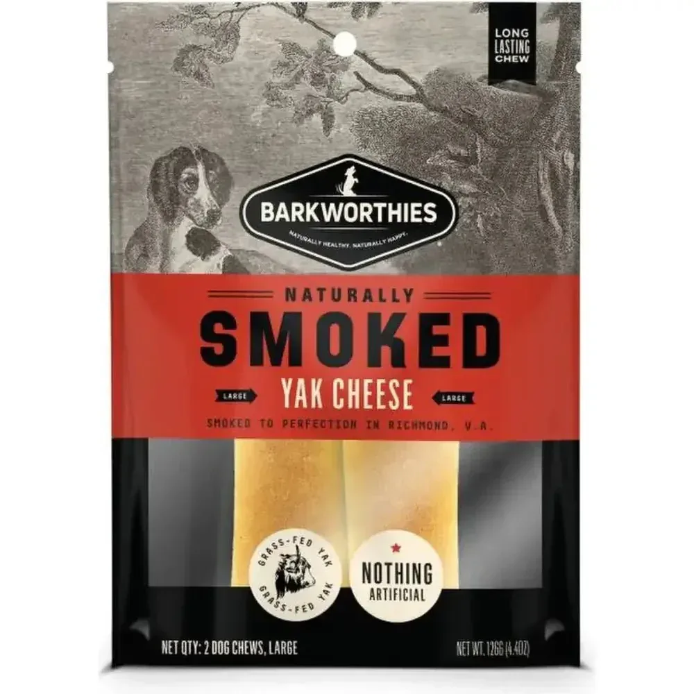 Barkworthies Smoked Yak Cheese Dog Treats - Large 2pk