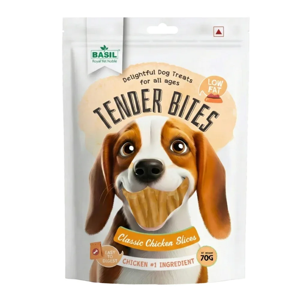 Basil Tender Bites Classic Chicken Slices Dog Treats