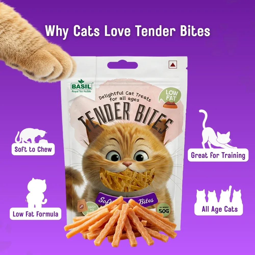 Basil Tender Bites Soft Chicken Cat Treats - Image 2