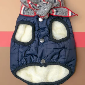 Baxter Bandana Puffer Dog Vest in Navy