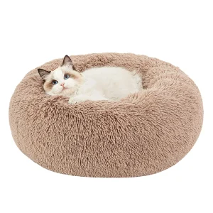 Bedsure® Calming Dog Bed-Fluffy Plush Faux Fur Anti-Slip Donut Dog & Cat Bed