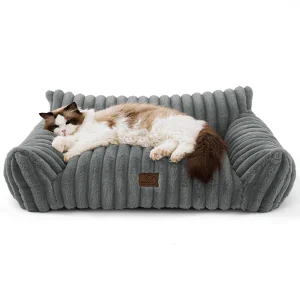 Bedsure® Pet Sofa Bed - Fluffy Dog Bed & Cat Couch with Removable Washable Cover