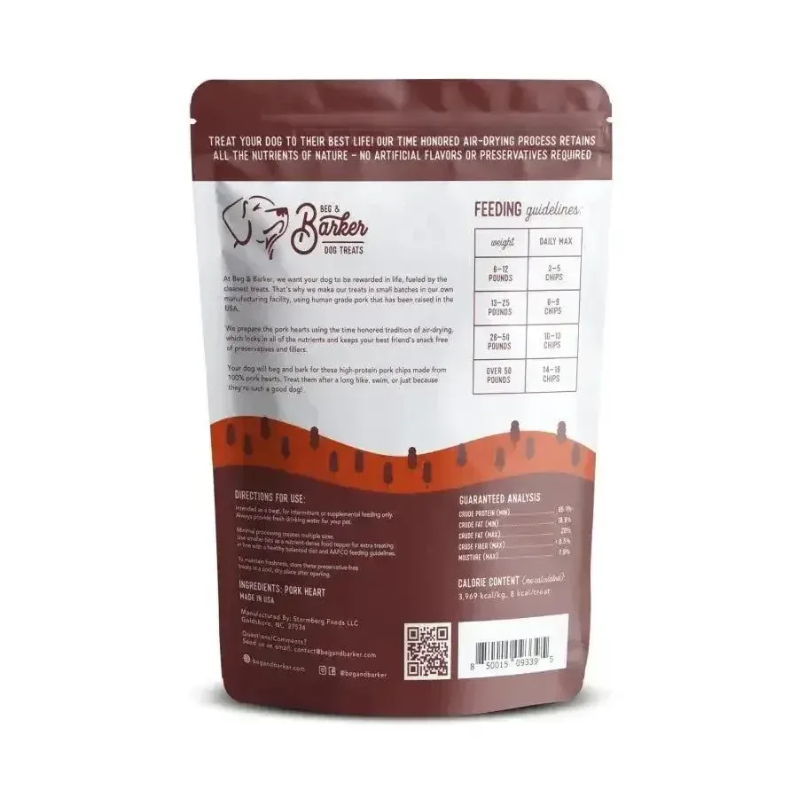 Beg & Barker Pork Heart Chips Dog Treats