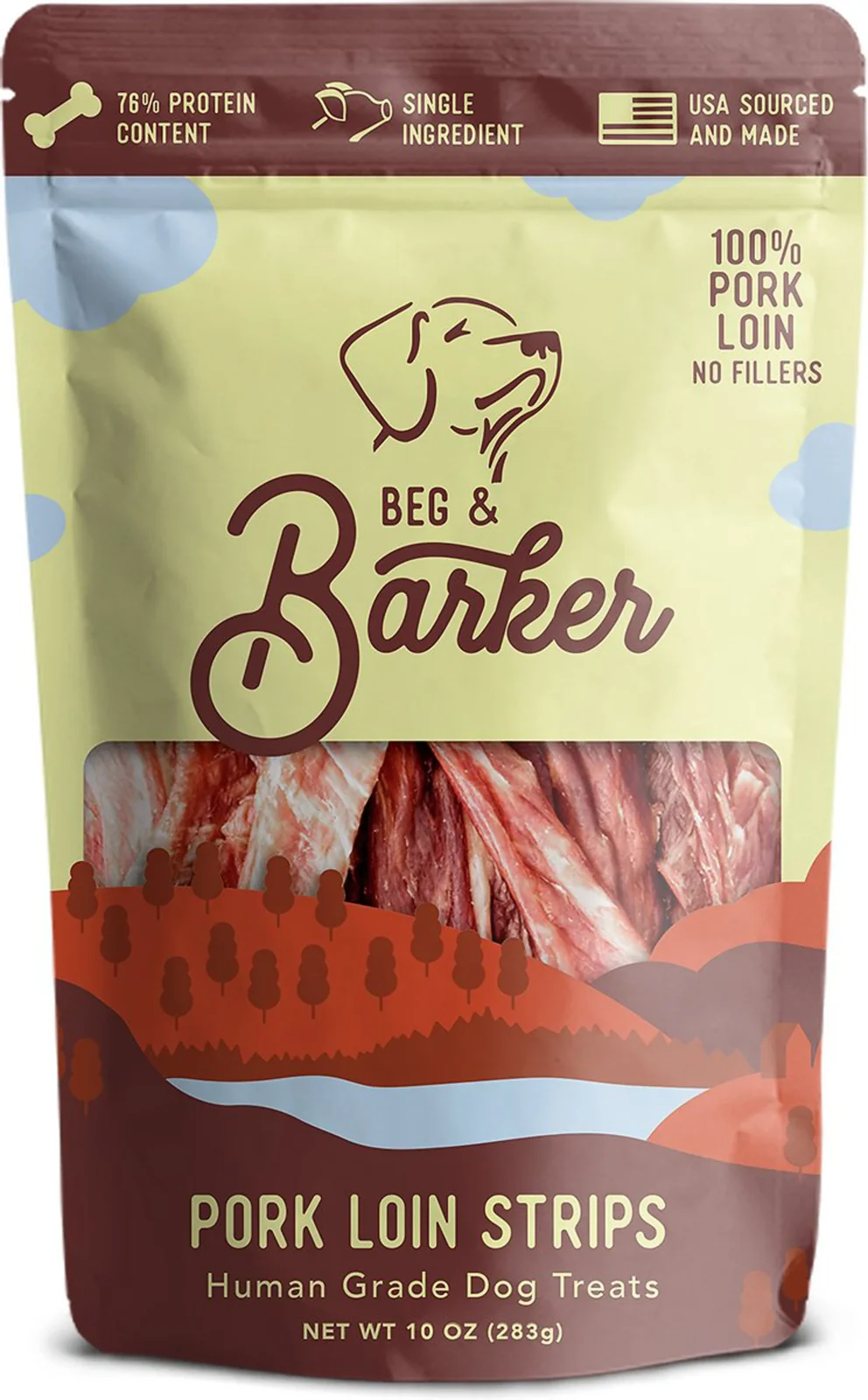 Beg & Barker Pork Loin Strip Dog Treats 10oz - Image 2