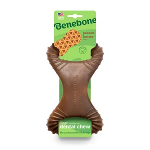 Benebone® Dental Chew Toy Large Size- Bacon, Chicken or Peanut Flavors