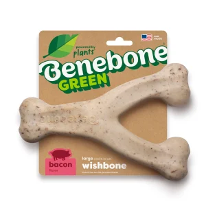 Benebone® Green Plant Based Wishbone Chew Dog Toy, Moderate Chewers