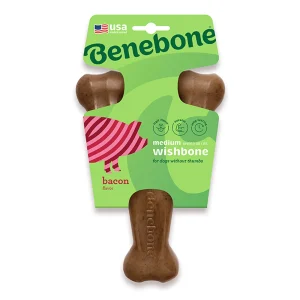 Benebones Benebone Wishbone Durable Dog Chew Toy, Bacon Flavored, Small