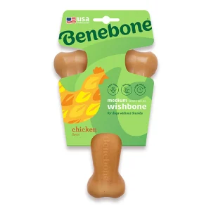 Benebones Benebone Wishbone Super-Durable Dog Chew Toy, Chicken Flavored, Small