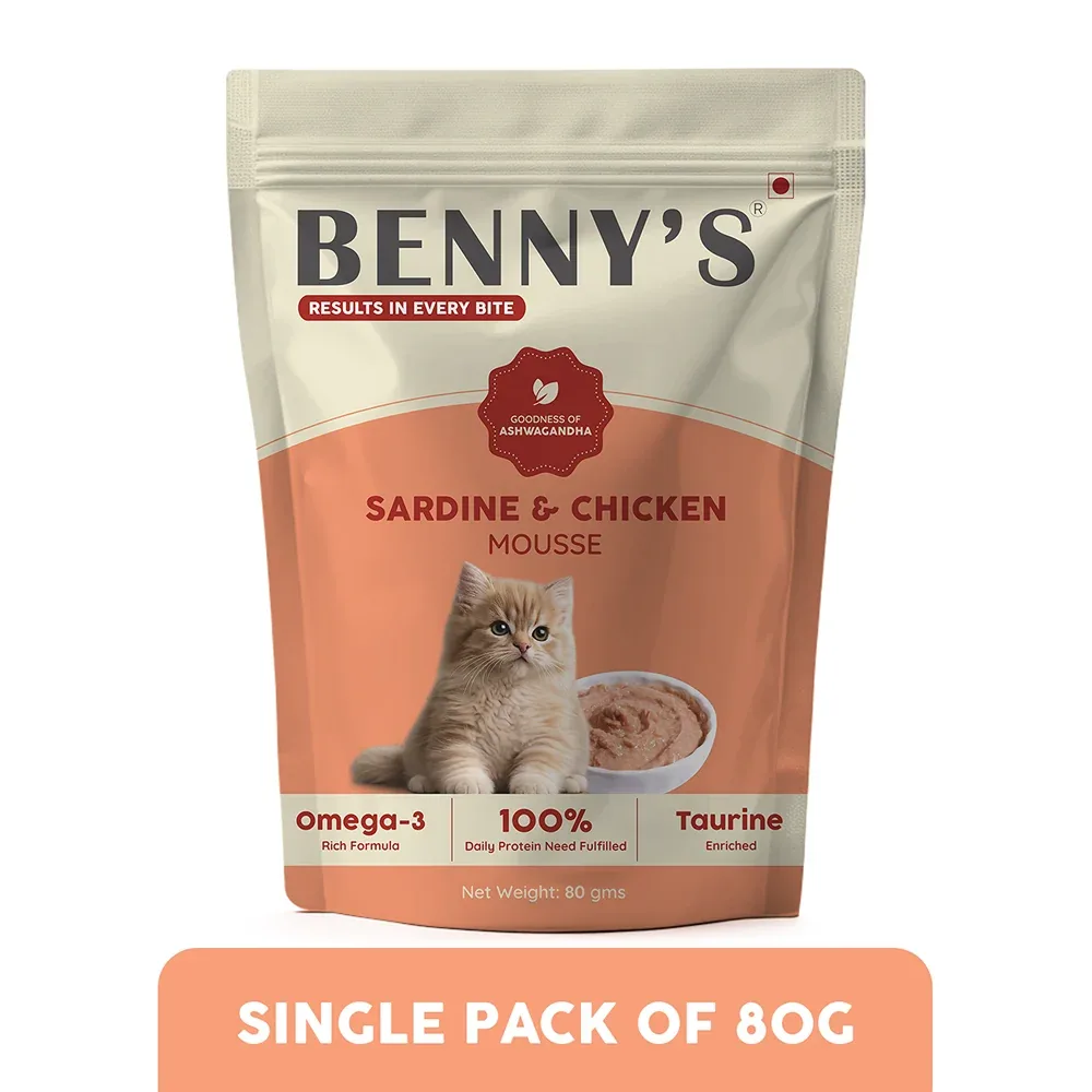 Benny's Bowl Sardine Fish & Chicken Mousse Wet Food for Cats