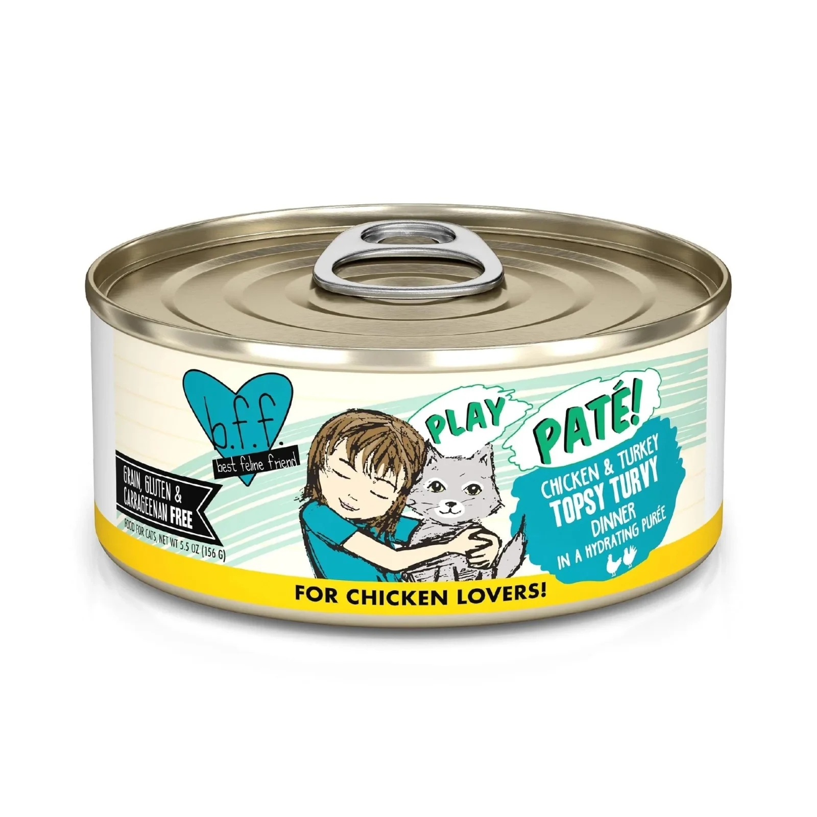 BFF Cat Play Chicken and Turkey Topsy Turvy Dinner 5.5oz. (Case of 8)