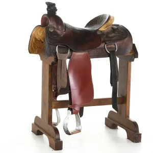 Billy Cook Used 16in Basket Stamp Quilted Seat Team Roper