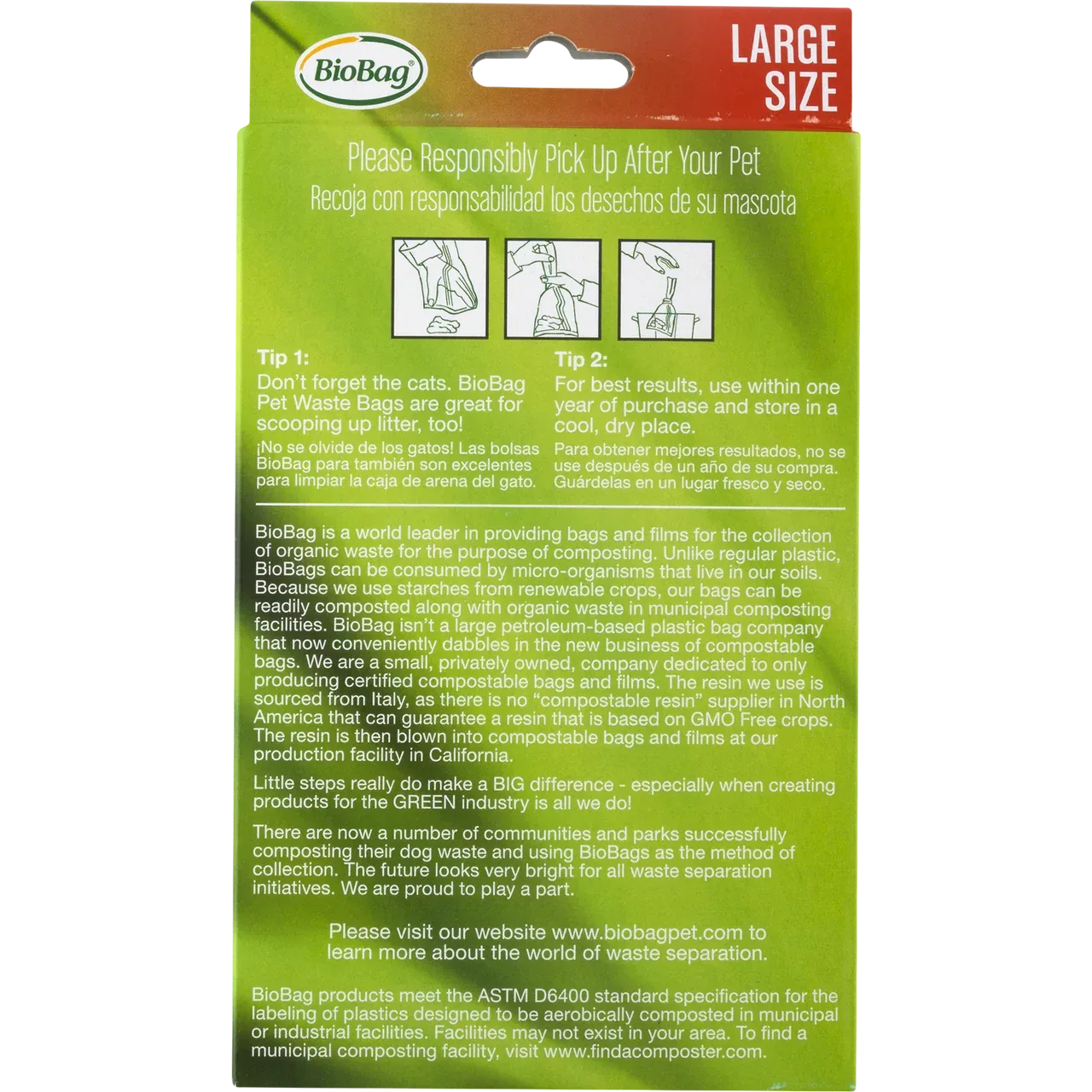 BioBag Large Dog Waste Bags with Handles - Eco-Friendly & Biodegradable (12 Boxes, 35 Bags Each) - Image 2