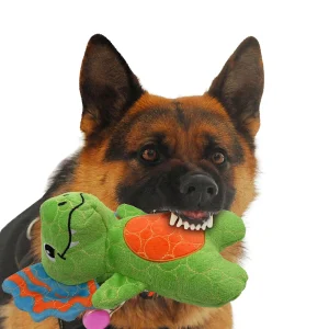 Bite Force Gmason Dilophosaurus Squeaker Crinkle Plush Tough Dog Toy