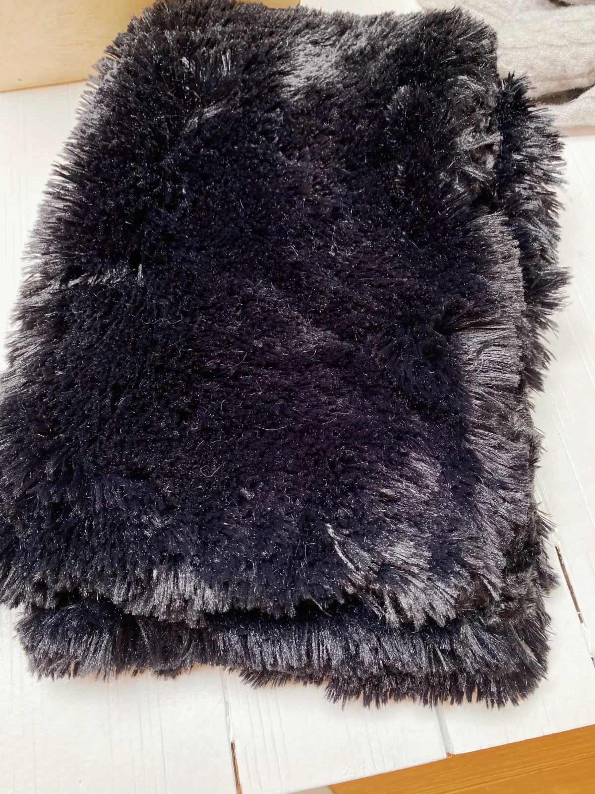 Black Powder Puff Plush Dog Blanket - Image 2