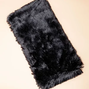 Black Powder Puff Plush Dog Blanket