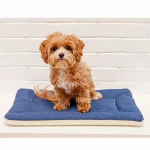 Blue Denim & Shearling Pet Napping Mat (Made in the USA)