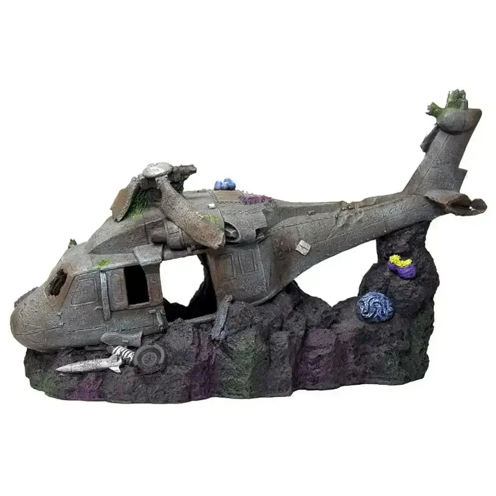 Blue Ribbon Pet Products Sunken Helicopter Ornaments for Aquarium