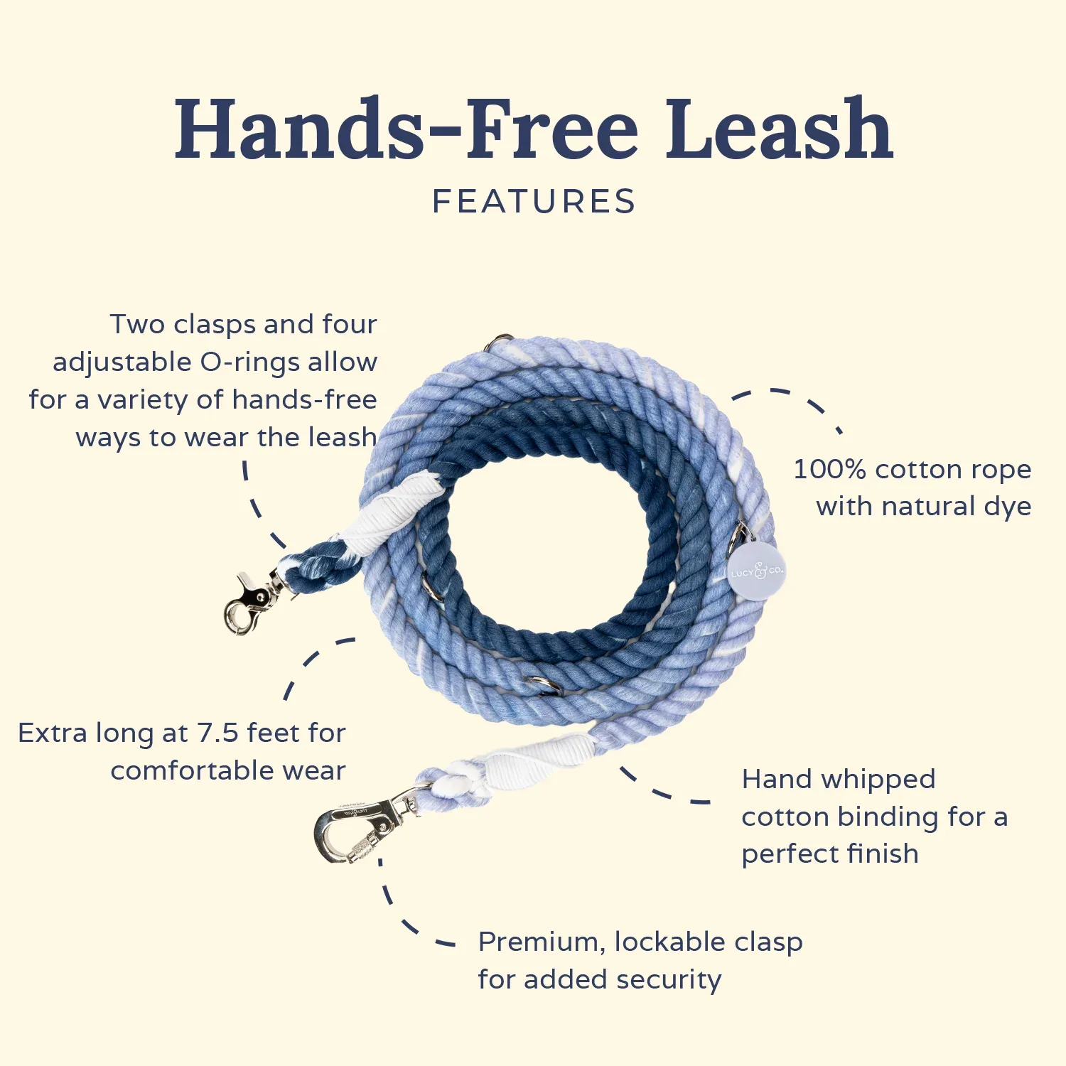 Blueberry Twist Hands-Free Rope Leash - Image 2