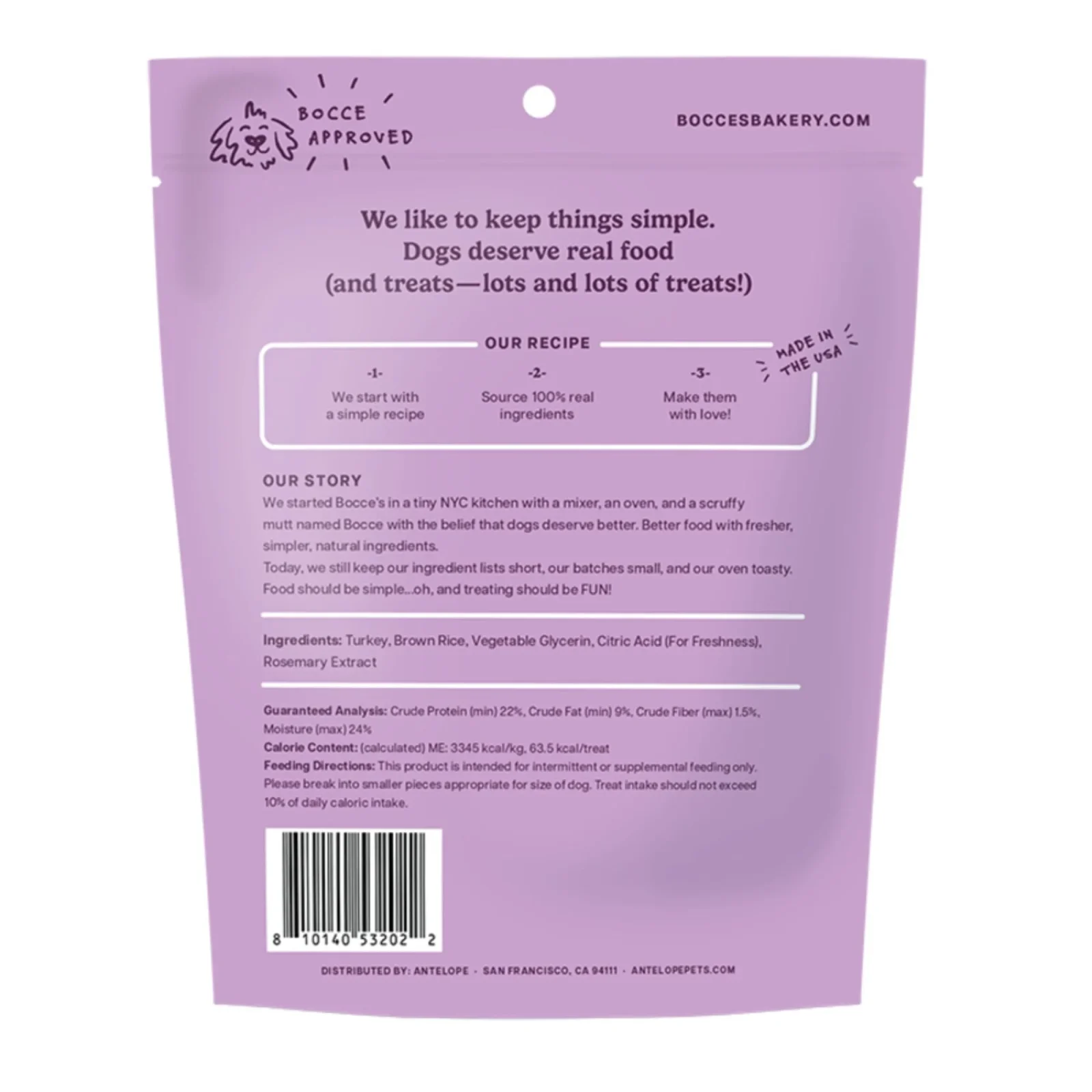 Bocce's Bakery Dog Jerky Protein Cuts Grain Free Gobble Gains 5oz. - Image 2